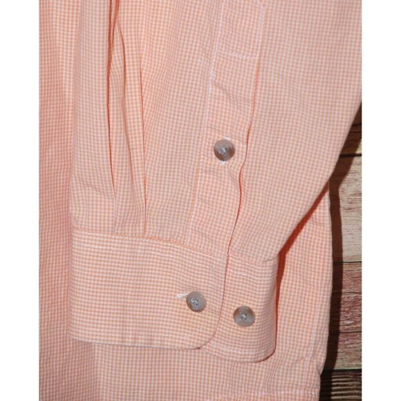 Lee Men's Orange Peach Shirt Size XXL Long Sleeve Button Down Micro Check Pocket - Picture 5 of 9